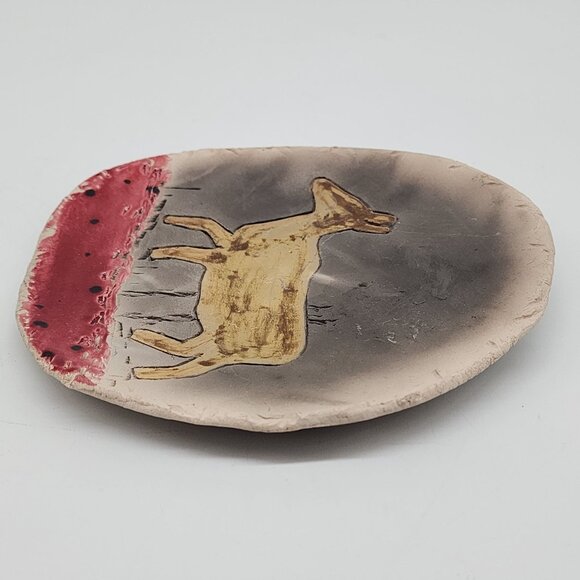 Studio Pottery Raku & Glazed Wall Hanging Carved Horse Art Signed By J. Lemont - Picture 7 of 7